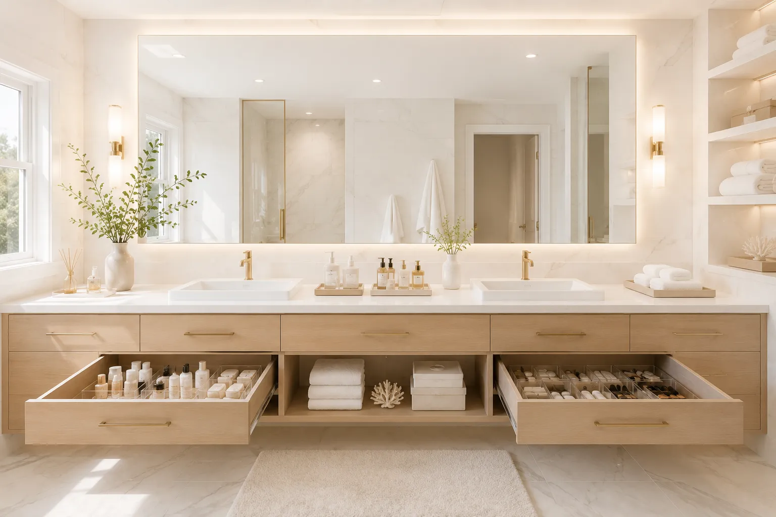 Organized bathroom vanity
