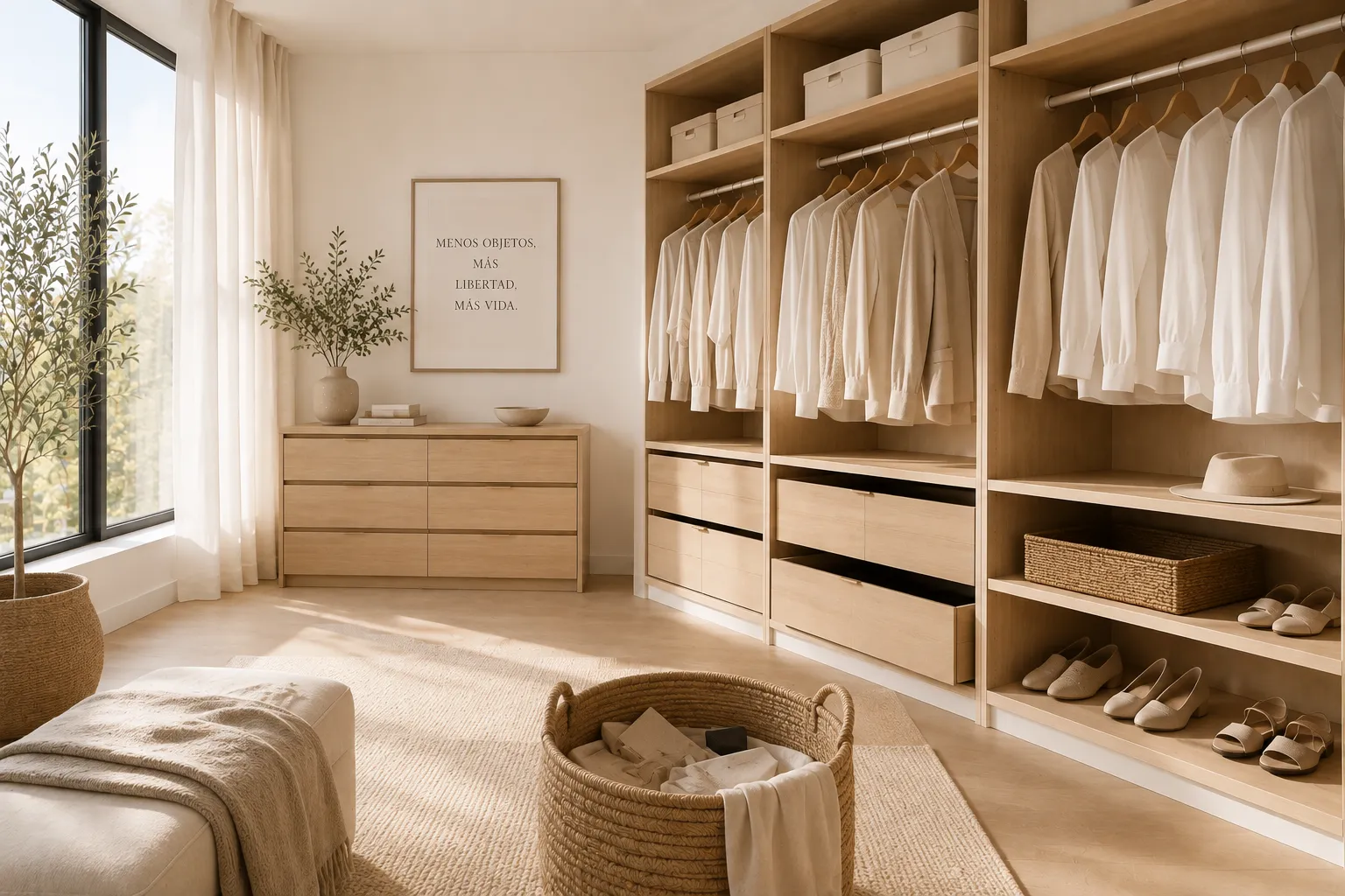 Organized modern closet